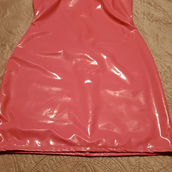 Medium but tag says XL. Faux Vinyl. Naked Wardrobe. BARBIECON Mini dress - Picture 8 of 15